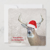 Kerstherten met Santa Hat Party Kaart (Voorkant)