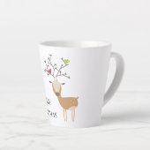 Kerstherten met vogels latte mok (Rechterhoek)