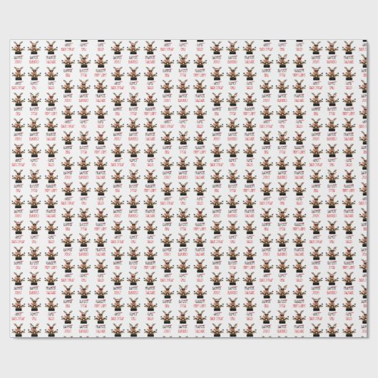 Kerstherten op motorfietsen cadeaupapier (Vlak)