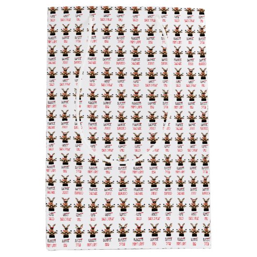 Kerstherten op motorfietsen medium cadeauzakje (Voorkant)