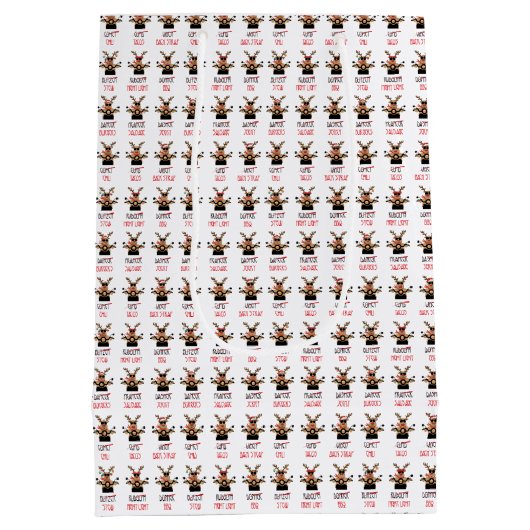 Kerstherten op motorfietsen medium cadeauzakje (Achterkant)