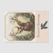 KERSTHERTEN, PINE CONES KROON Seizoen Groeten Tissuepapier (Voorkant)