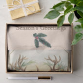 KERSTHERTEN, PINE CONES KROON Seizoen Groeten Tissuepapier (Geschenk)