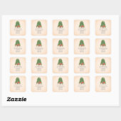 Kerstherten Retouradres Vierkante Sticker (Vel)