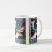 Kerstherten 's nachts met een schitterende ster koffiemok (Voorkant rechts)