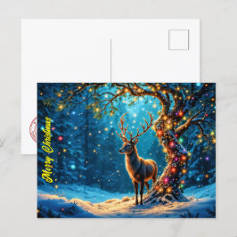 Kerstherten sneeuw kleurrijke glitter gloed briefkaart
