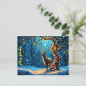 Kerstherten sneeuw kleurrijke glitter gloed briefkaart (Staand voorkant)