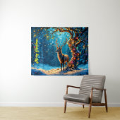 Kerstherten sneeuw kleurrijke glitter gloed wandkleed (In Situ (horizontaal))