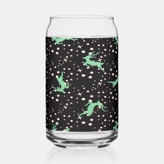 Kerstherten Ster Winter Patroon Blikvorm Glas (Voorkant)