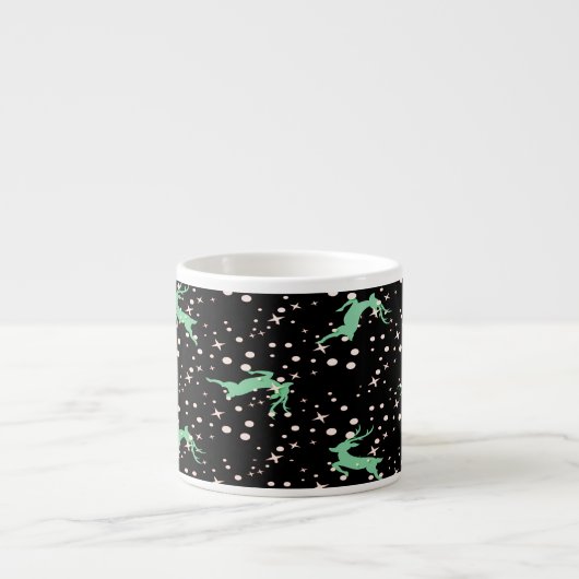 Kerstherten Ster Winter Patroon Espresso Kop (Voorkant)