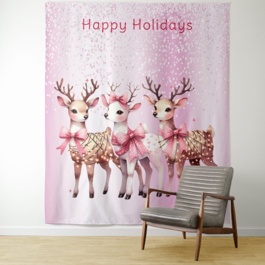 Kerstherten vakantie achtergrond wandkleed (In situ)