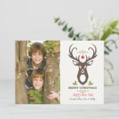 Kerstherten Vakantie Fotokaart Feestdagenkaart (Staand voorkant)