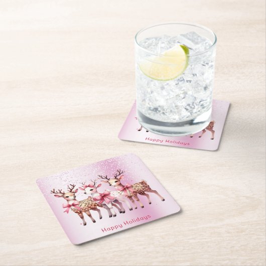 Kerstherten Vakantie Papieren Coaster Kartonnen Onderzetters (Insitu)