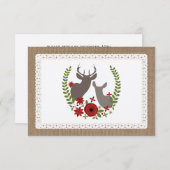 Kerstherten van jute en kant geïnspireerd R.S.V.P. RSVP Kaartje (Voorkant / Achterkant)