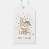 Kerstherten & vrolijke kersttypografie cadeaulabel (Achterkant)