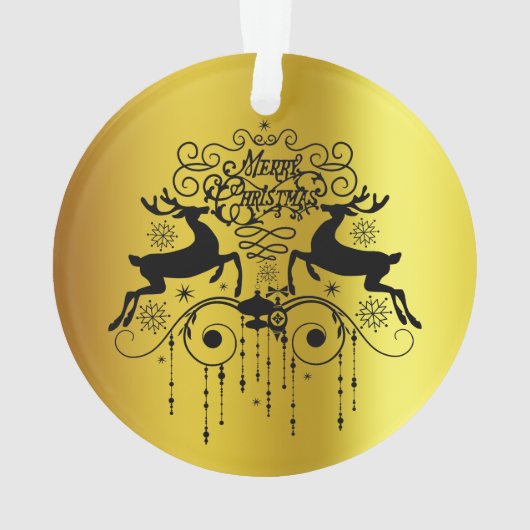 Kerstherten Zwarte Silhouetten Ornament (achterkant)