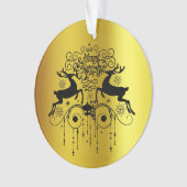 Kerstherten Zwarte Silhouetten Ornament (voorkant)