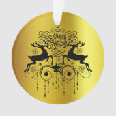 Kerstherten Zwarte Silhouetten Ornament (voorkant)