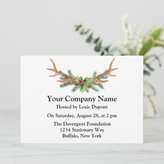 Kersthertengeweibedrijf Feest Kaart (Staand voorkant)