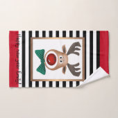 Kersthertenkaart zwart gevierd bad handdoek (Handdoek)