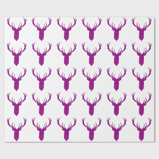 Kersthertenkop, antler, vlek cadeaupapier (Vlak)