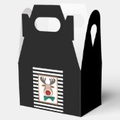 kersthertenmolen met zwarte witte schaal bedankdoosjes (Geopend)