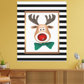 kersthertenmolen met zwarte witte schaal canvas afdruk (Insitu (Woonkamer))