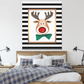 kersthertenmolen met zwarte witte schaal canvas afdruk (Insitu (Slaapkamer))