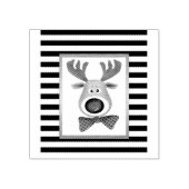 kersthertenmolen met zwarte witte schaal rubberstempel (Afrduk)