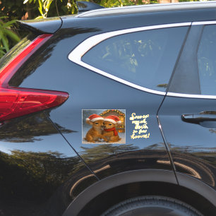 Kersthertenpaar onder de gezellige cabineverlichti sticker