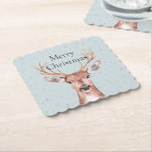 Kersthertensneeuw Kartonnen Onderzetters (Gebogen)