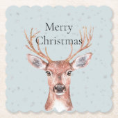 Kersthertensneeuw Kartonnen Onderzetters (Voorkant)