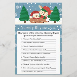Kersthertjes kinderrijmpjes quiz baby shower spel