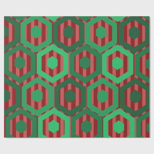 kersthexagons cadeaupapier (Vlak)