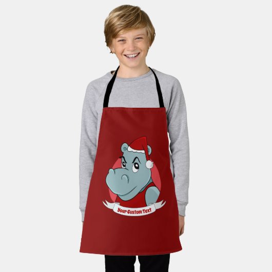 Kersthippo-cartoon Schort (Gedragen)