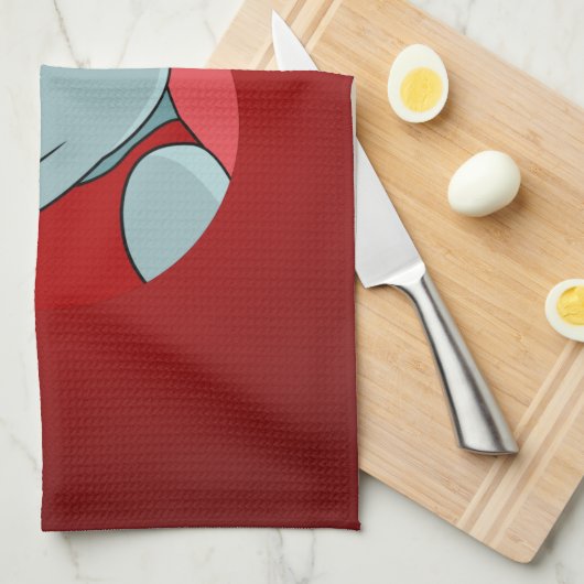 Kersthippo-cartoon Theedoek (Quarter Fold)