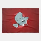 Kersthippo-cartoon Theedoek (Horizontaal)