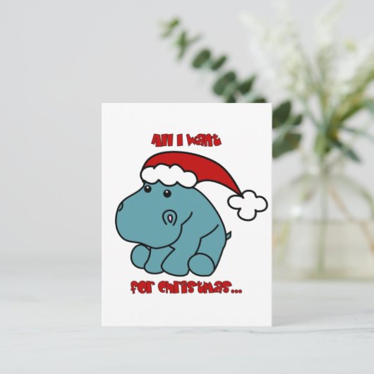 KerstHippo Feestdagenkaart (Staand voorkant)