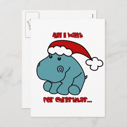 KerstHippo Feestdagenkaart (Voorkant / Achterkant)