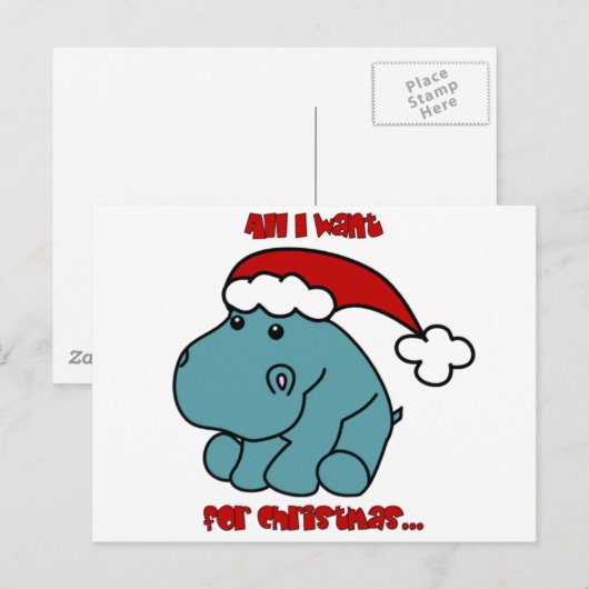 KerstHippo Feestdagenkaart (Voorkant / Achterkant)