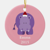 KerstHippo Keramisch Ornament (Voorkant)