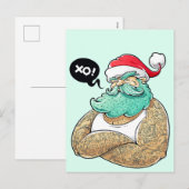 Kersthipsta Santa Claus Feestdagenkaart (Voorkant / Achterkant)