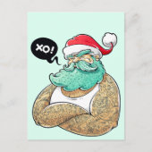 Kersthipsta Santa Claus Feestdagenkaart (Voorkant)