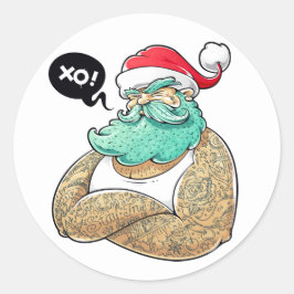 Kersthipsta Santa Claus Ronde Sticker