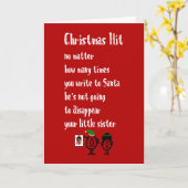 Kersthit - Een Grappig Prettig Kerstgedicht Kaart (Gele Bloem)