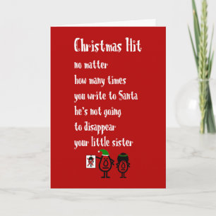 Kersthit - Een Grappig Prettig Kerstgedicht Kaart