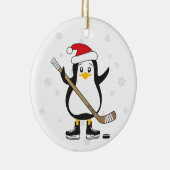 Kersthockey Penguin Keramisch Ornament (Rechts)