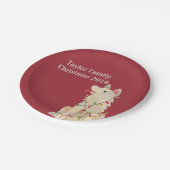 kersthoeken papieren bordje (Gekanteld)