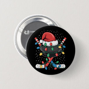 Kersthokkey Kerstman Sporten Hoed Bal Ronde Button 5,7 Cm