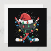 Kersthokkey Kerstman Sporthoed Bal  Feestdagenkaart (Voorkant / Achterkant)